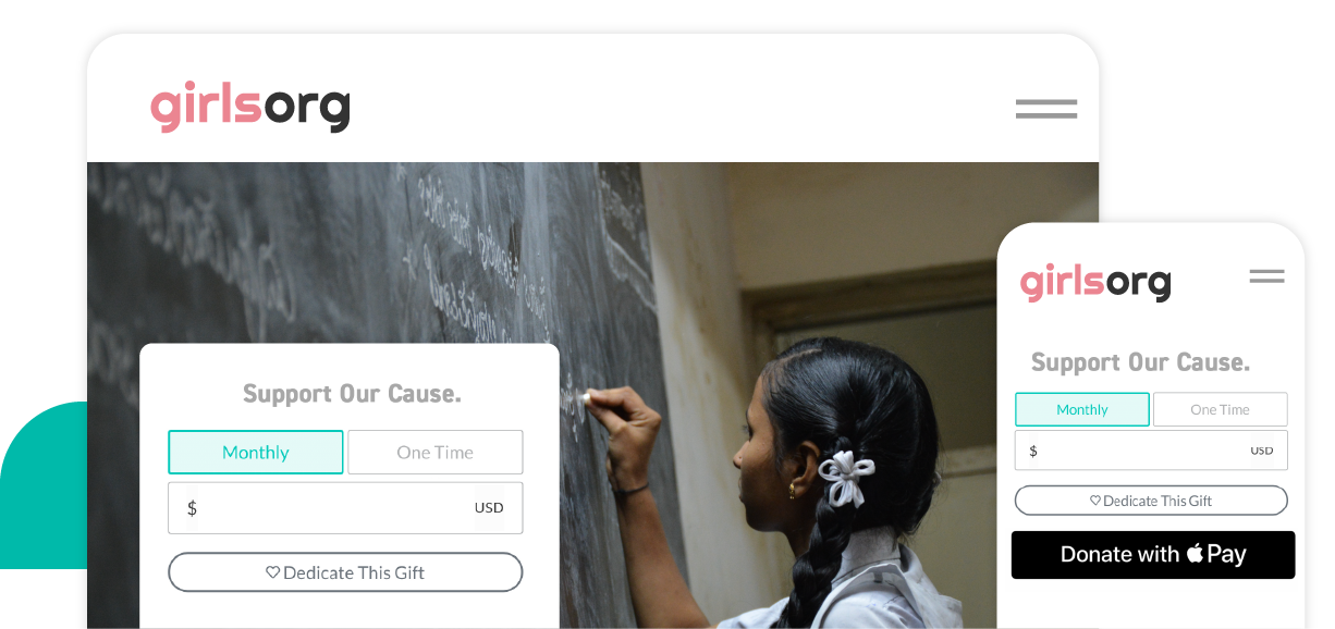 Example of a Give Lively's donation widget embedded on a nonprofit's website. 