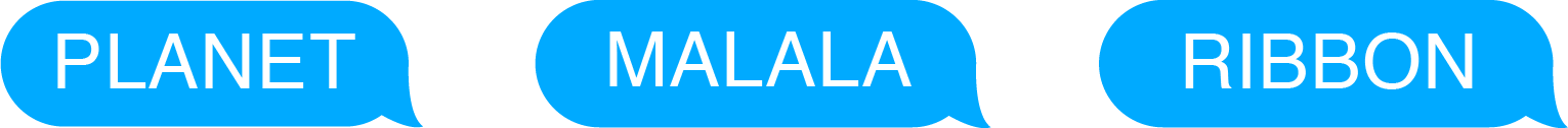 Example codes; Planet, malala, ribbon